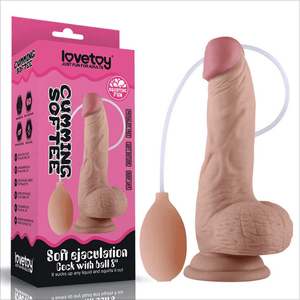 8" Realistic Squirting Cock & Balls Dildo Lovetoy