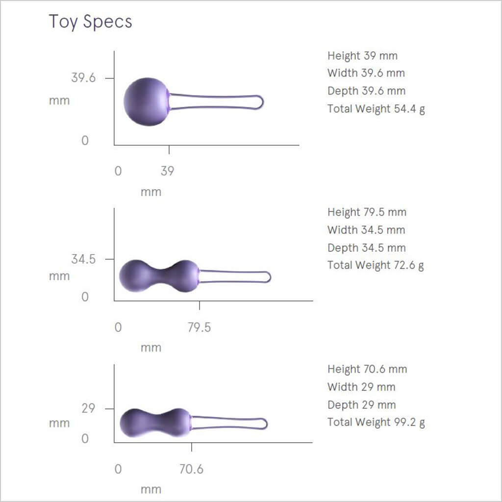 Je Joue Ami Kegel Ball Set Size Chart