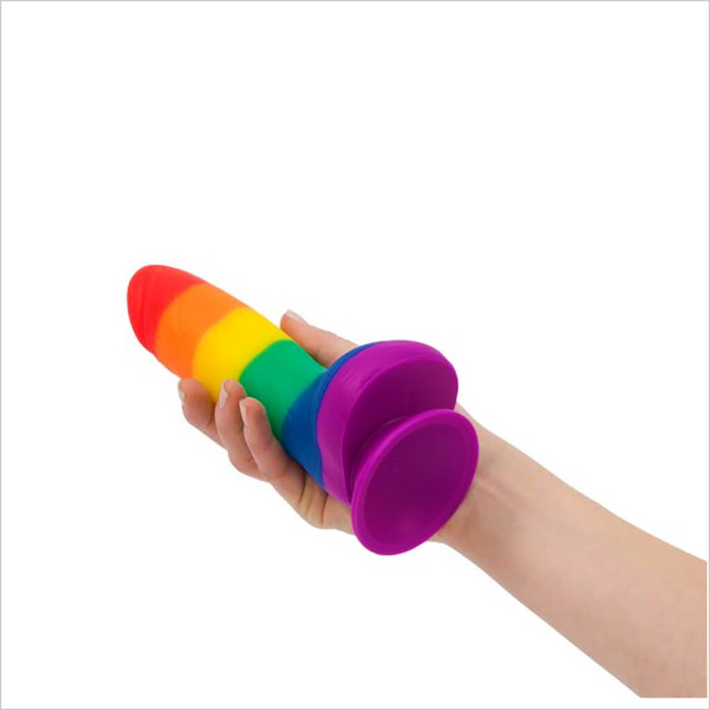 Justin 8″ Rainbow Suction Cup Dildo Swan Addiction